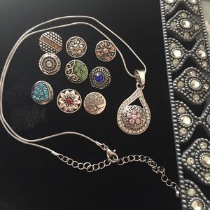 💎Stunning Rhinestone 12mm Snap Pendant Lot! NWOT
